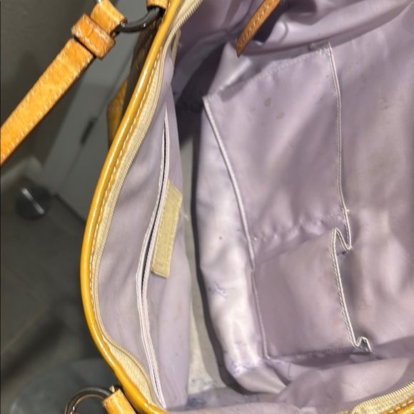 Coach Yellow Signature Tote with Leather Trim - Picture 6 of 16
